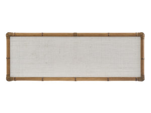 Lexington Tommy Bahama Home Hall Chest - Elegant Coastal-inspired Design With Woven Raffia, Soft-close Drawers & Glass Top Shell Key  580-973