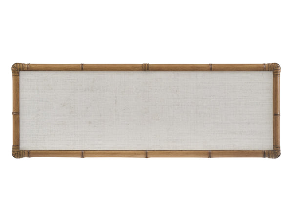 Lexington Tommy Bahama Home Hall Chest - Elegant Coastal-inspired Design With Woven Raffia, Soft-close Drawers & Glass Top Shell Key  580-973