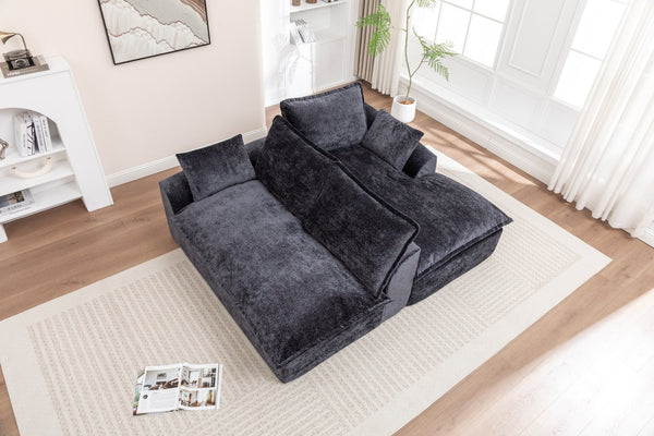 English Elm 103" Cloud Sectional Couch – L-Shape Chaise, Modern Boneless Modular Sofa For Cozy Living Spaces W1170S00041