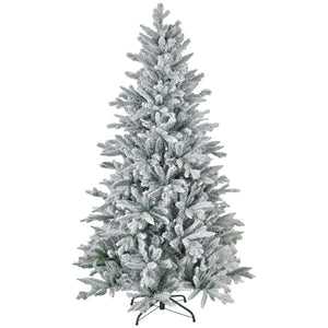 English Elm Homcom 6Ft Snow Flocked Artificial Christmas Tree With 994 Tips & Easy Setup For Festive Decor W2225P229178