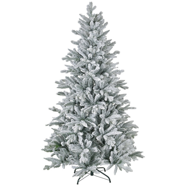 English Elm Homcom 6Ft Snow Flocked Artificial Christmas Tree With 994 Tips & Easy Setup For Festive Decor W2225P229178