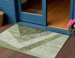 Homeroots 3' Brown And Beige Geometric Washable Indoor Outdoor Area Rug For Stylish Living Spaces & Patios 3' X 5' Polyester 581000