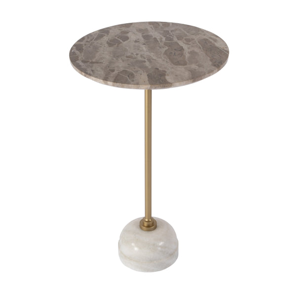 Butler Specialty Zion Marble And Iron Side Table - Luxurious Tiger Marble Top With Elegant Gold Base For Any Space Beige,Gold,White Marble,Iron,Mdf 5810025-butler