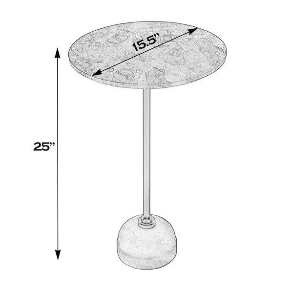 Butler Specialty Zion Marble And Iron Side Table - Luxurious Tiger Marble Top With Elegant Gold Base For Any Space Beige,Gold,White Marble,Iron,Mdf 5810025-butler