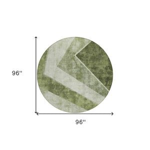 Homeroots 3' Brown And Beige Geometric Washable Indoor Outdoor Area Rug For Stylish Living Spaces & Patios 8' Round Polyester 581002