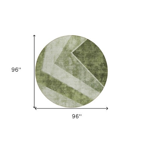 Homeroots 3' Brown And Beige Geometric Washable Indoor Outdoor Area Rug For Stylish Living Spaces & Patios 8' Round Polyester 581002