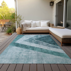 Homeroots 3' Brown And Beige Geometric Washable Indoor Outdoor Area Rug For Stylish Living Spaces & Patios 10' X 14' Polyester 581011