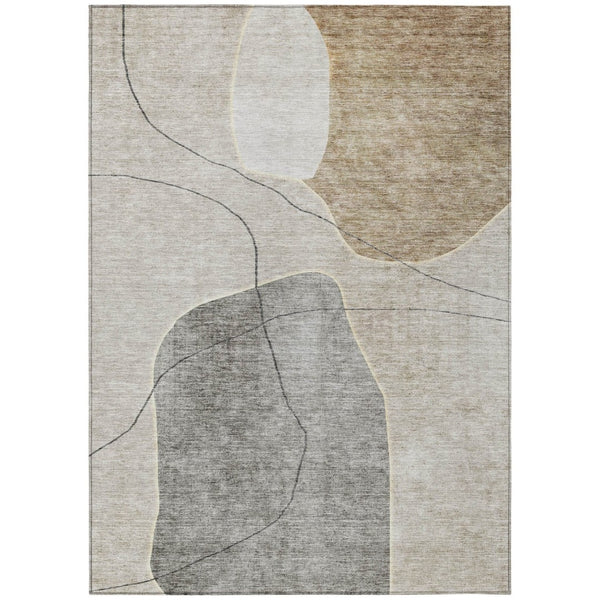 HomeRoots 9' Stylish Abstract Washable Area Rug for Indoor and Outdoor Use - Durable, Easy-Care, Modern Design 9' X 12' 581016