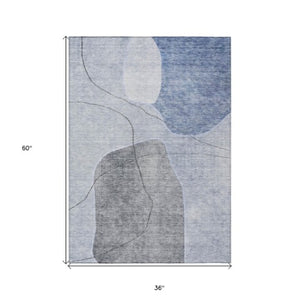 Homeroots 3' Beige Brown Taupe Abstract Washable Area Rug For Indoor Outdoor Spaces – Stylish & Durable Decor 3' X 5' Polyester 581018