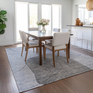 Homeroots 3' Beige Brown Taupe Abstract Washable Area Rug For Indoor Outdoor Spaces – Stylish & Durable Decor 3' X 5' Polyester 581018