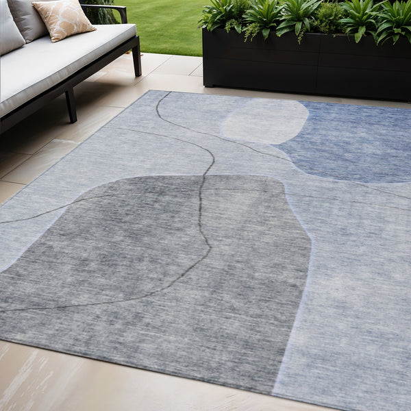 Homeroots 3' Beige Brown Taupe Abstract Washable Area Rug For Indoor Outdoor Spaces – Stylish & Durable Decor 5' X 8' Polyester 581019
