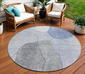 Homeroots 3' Beige Brown Taupe Abstract Washable Area Rug For Indoor Outdoor Spaces – Stylish & Durable Decor 8' Round Polyester 581020