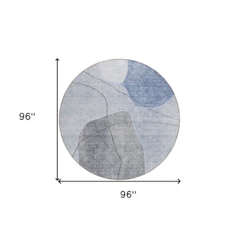 Homeroots 3' Beige Brown Taupe Abstract Washable Area Rug For Indoor Outdoor Spaces – Stylish & Durable Decor 8' Round Polyester 581020