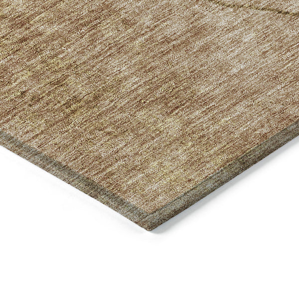 Homeroots 3' Beige Brown Taupe Abstract Washable Area Rug For Indoor Outdoor Spaces – Stylish & Durable Decor 8' Round Polyester 581032