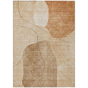 HomeRoots 9' Abstract Orange Copper and Terra Cotta Washable Area Rug for Indoor and Outdoor Spaces 9' X 12' 581034