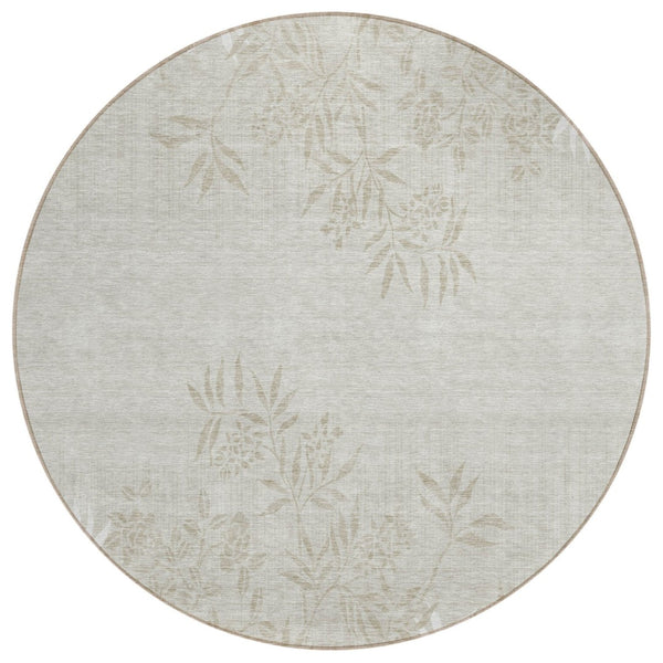 HomeRoots 5' Timeless Floral Washable Area Rug for Indoor and Outdoor Use - Durable, Stylish, Easy Care Design 8' Round 581073