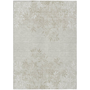HomeRoots 9' Beige Floral Area Rug – Washable, Durable, Stain-Resistant Design for Indoor & Outdoor Use 9' X 12' 581075