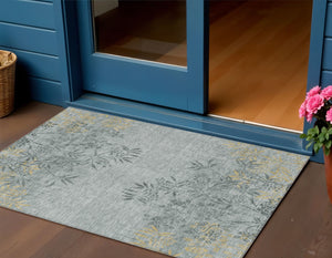 Homeroots 3' Beige Floral Area Rug - Stylish Washable Design For Indoor & Outdoor Spaces, Stain Resistant 3' X 5' Polyester 581077