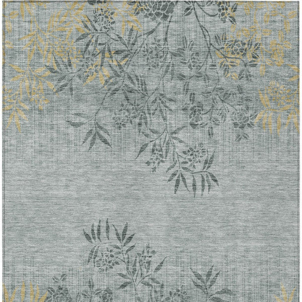 Homeroots 3' Beige Floral Area Rug - Stylish Washable Design For Indoor & Outdoor Spaces, Stain Resistant 5' X 8' Polyester 581078