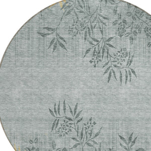 Homeroots 3' Beige Floral Area Rug - Stylish Washable Design For Indoor & Outdoor Spaces, Stain Resistant 8' Round Polyester 581079