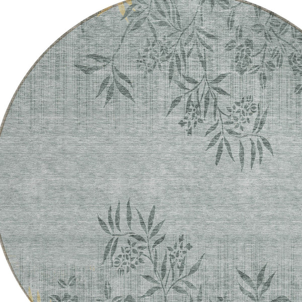 Homeroots 3' Beige Floral Area Rug - Stylish Washable Design For Indoor & Outdoor Spaces, Stain Resistant 8' Round Polyester 581079