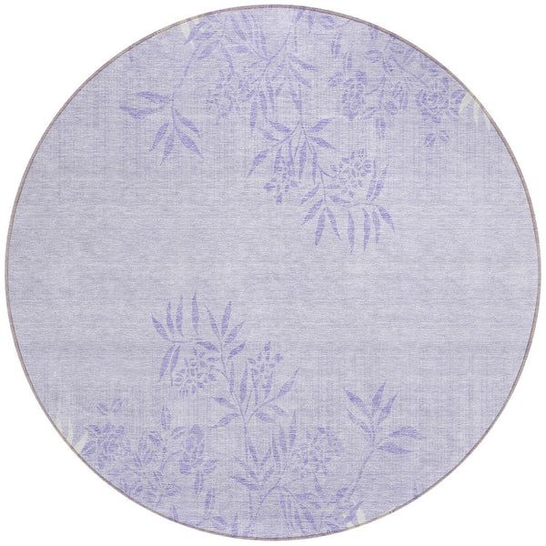 Homeroots 3' Beige Floral Area Rug - Stylish Washable Design For Indoor & Outdoor Spaces, Stain Resistant 8' Round Polyester 581091