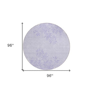 Homeroots 3' Beige Floral Area Rug - Stylish Washable Design For Indoor & Outdoor Spaces, Stain Resistant 8' Round Polyester 581091