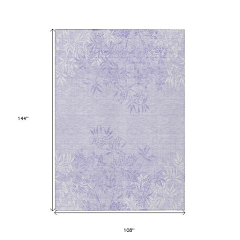 Homeroots 3' Beige Floral Area Rug - Stylish Washable Design For Indoor & Outdoor Spaces, Stain Resistant 9' X 12' Polyester 581093