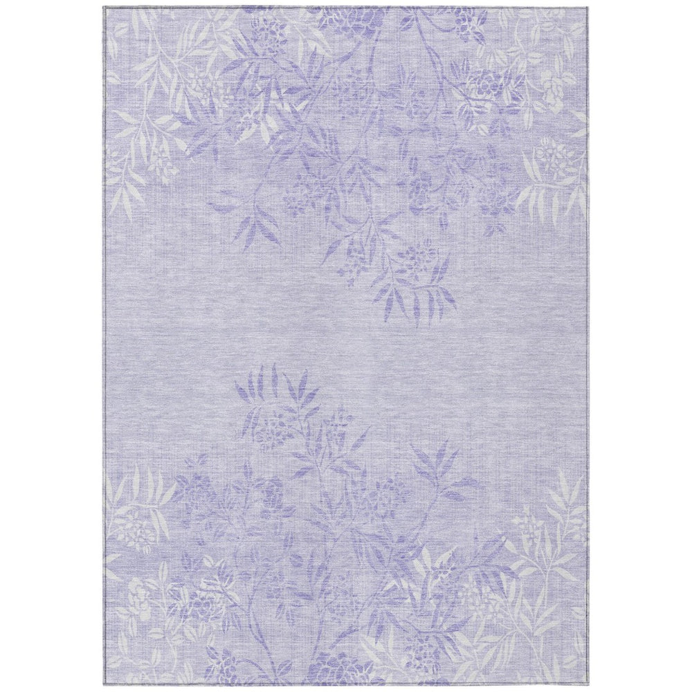 HomeRoots 9' Lilac Purple and Ivory Floral Area Rug – Stylish, Durable, Washable for Indoors and Outdoors 9' X 12' 581093