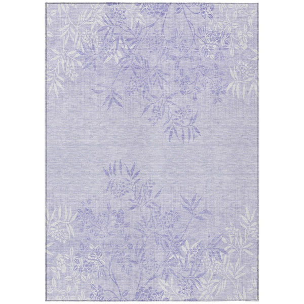 HomeRoots 9' Lilac Purple and Ivory Floral Area Rug – Stylish, Durable, Washable for Indoors and Outdoors 9' X 12' 581093