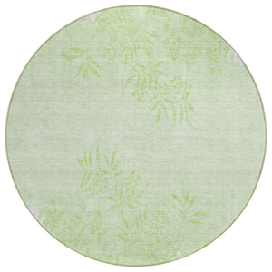 HomeRoots 5' Mint Green Floral Area Rug – Durable, Washable Design for Indoor & Outdoor Spaces, Easy Care 8' Round 581097