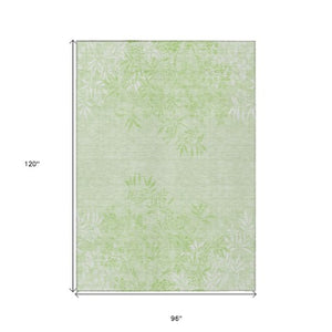 Homeroots 3' Beige Floral Area Rug - Stylish Washable Design For Indoor & Outdoor Spaces, Stain Resistant 8' X 10' Polyester 581098