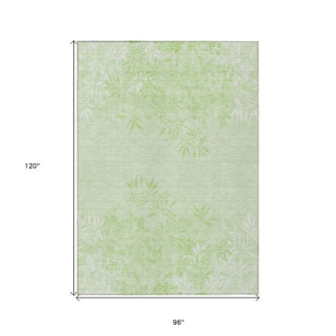 Homeroots 3' Beige Floral Area Rug - Stylish Washable Design For Indoor & Outdoor Spaces, Stain Resistant 8' X 10' Polyester 581098