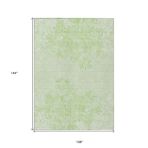 Homeroots 3' Beige Floral Area Rug - Stylish Washable Design For Indoor & Outdoor Spaces, Stain Resistant 9' X 12' Polyester 581099