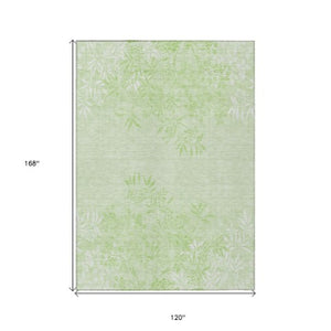 Homeroots 3' Beige Floral Area Rug - Stylish Washable Design For Indoor & Outdoor Spaces, Stain Resistant 10' X 14' Polyester 581100