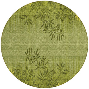 Homeroots 3' Beige Floral Area Rug - Stylish Washable Design For Indoor & Outdoor Spaces, Stain Resistant 8' Round Polyester 581103