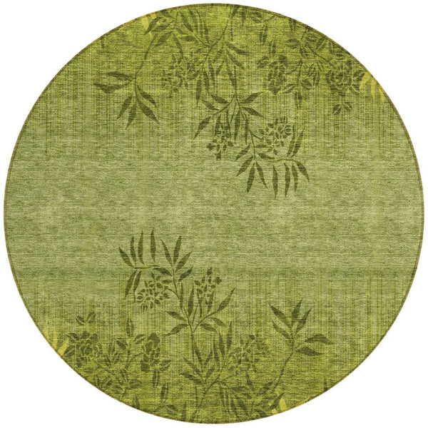 Homeroots 3' Beige Floral Area Rug - Stylish Washable Design For Indoor & Outdoor Spaces, Stain Resistant 8' Round Polyester 581103