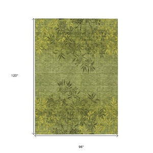 Homeroots 3' Beige Floral Area Rug - Stylish Washable Design For Indoor & Outdoor Spaces, Stain Resistant 8' X 10' Polyester 581104