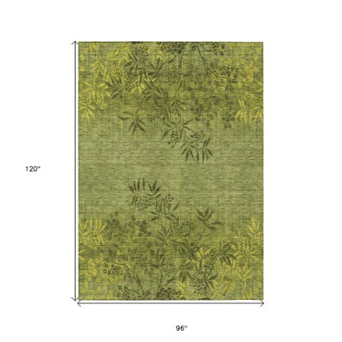 Homeroots 3' Beige Floral Area Rug - Stylish Washable Design For Indoor & Outdoor Spaces, Stain Resistant 8' X 10' Polyester 581104