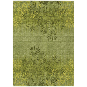HomeRoots 5' Indoor Outdoor Area Rug - Timeless Olive & Fern Green Floral Design for High-Traffic Spaces 8' X 10' 581104