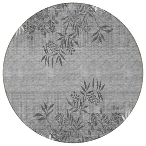 Homeroots 3' Beige Floral Area Rug - Stylish Washable Design For Indoor & Outdoor Spaces, Stain Resistant 8' Round Polyester 581109