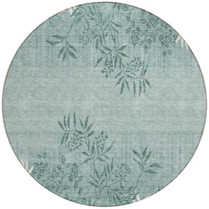 Homeroots 3' Beige Floral Area Rug - Stylish Washable Design For Indoor & Outdoor Spaces, Stain Resistant 8' Round Polyester 581115