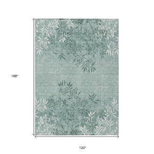 Homeroots 3' Beige Floral Area Rug - Stylish Washable Design For Indoor & Outdoor Spaces, Stain Resistant 10' X 14' Polyester 581118