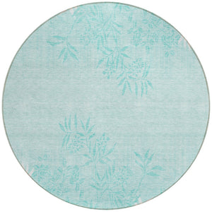 Homeroots 3' Beige Floral Area Rug - Stylish Washable Design For Indoor & Outdoor Spaces, Stain Resistant 8' Round Polyester 581121