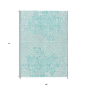 Homeroots 3' Beige Floral Area Rug - Stylish Washable Design For Indoor & Outdoor Spaces, Stain Resistant 8' X 10' Polyester 581122