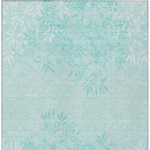 Homeroots 3' Beige Floral Area Rug - Stylish Washable Design For Indoor & Outdoor Spaces, Stain Resistant 9' X 12' Polyester 581123