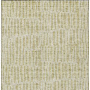 Homeroots 3' Stylish Beige And Tan Striped Washable Area Rug For Indoor And Outdoor Spaces, Durable Design 8' X 10' Polyester 581128