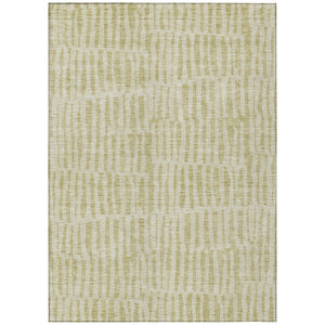 HomeRoots 9' Beige and Tan Striped Area Rug – Stylish, Machine Washable, Durable for Indoor & Outdoor Spaces 9' X 12' 581129