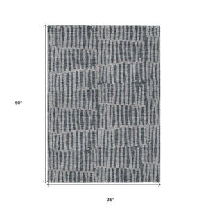 Homeroots 3' Stylish Beige And Tan Striped Washable Area Rug For Indoor And Outdoor Spaces, Durable Design 3' X 5' Polyester 581131