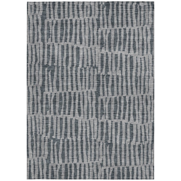 Homeroots 3' Stylish Beige And Tan Striped Washable Area Rug For Indoor And Outdoor Spaces, Durable Design 3' X 5' Polyester 581131